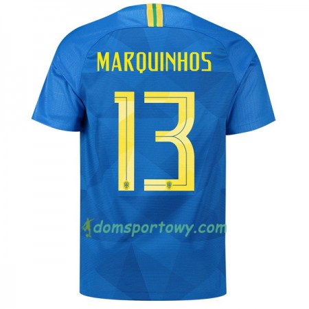 Koszulka Brazylia Marquinhos 13 Wyjazdowe Koszulki Piłkarskie Mistrzostwa Świata 2018